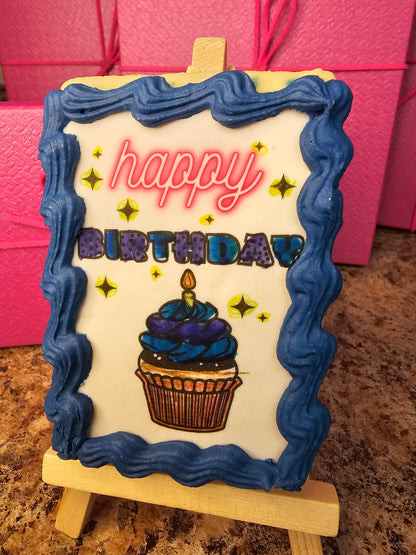 Birthday Cupcake Cookie Art