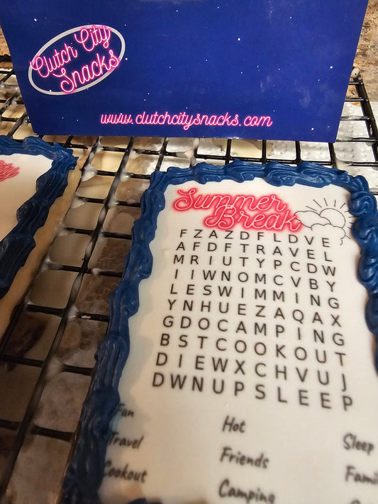 Summer Break Word Search Edible Game Cookie